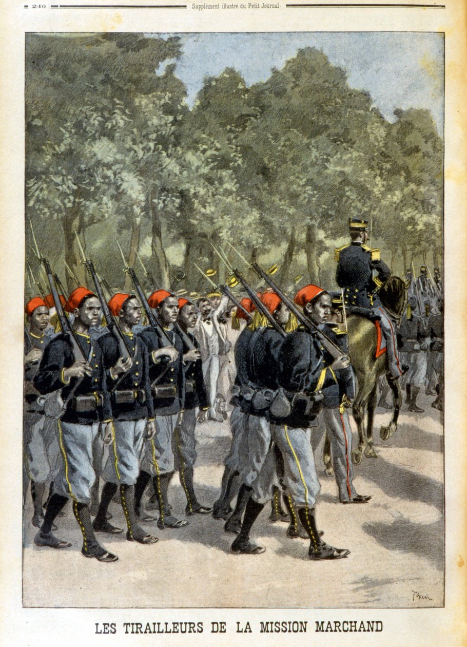 Senegalesiske Tirailleurs de la Mission Marchand à Paris- i "" Le petit journal"" av 23.07.1899 av Unknown artist