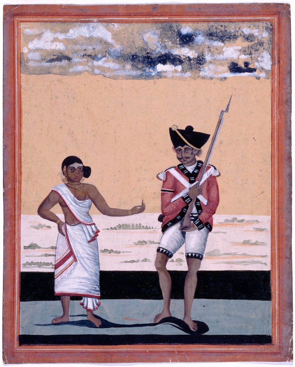 Sepoy fra Madras Native Infantry og hans kone av Unknown artist