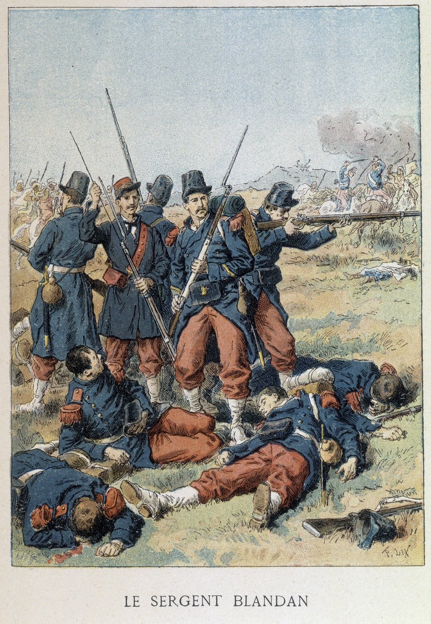 Sersjant Blandan døde under erobringen av Algerie i 1842 - i "" Histoire de France"" av Unknown artist