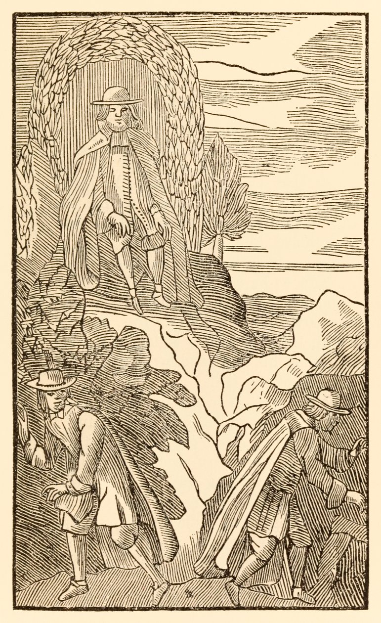 Skal de som feiler begynne ennå riktig slutt? fra The Pilgrims Progress From This World, To That What Is To Come av John Bunyan (1628-1688) Christian klatrer på vanskelighetsbakken med å kjenne den rette av Unknown