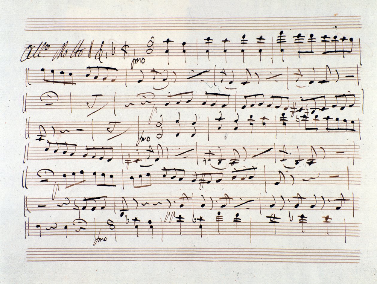Noter for Ali Baba, Opera av Luigi Cherubini av Unknown artist