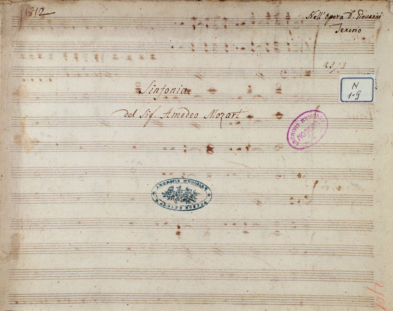 Noter fra symfonien til Don Giovanni, opera av Mozart (1812) av Unknown artist