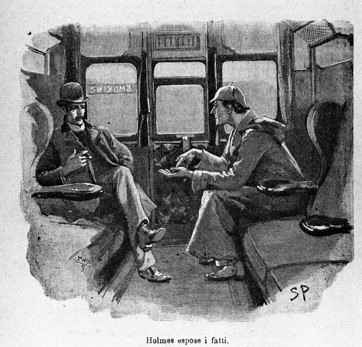 Sherlock Holmes forklarer fakta. av Unknown artist