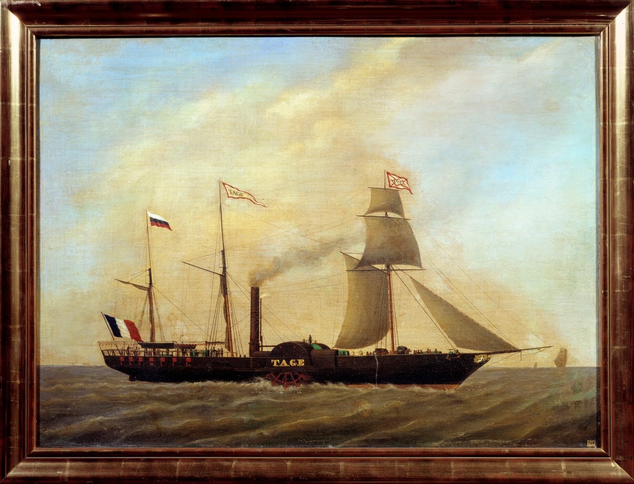 Skip med blader på elven Tejo Anonymt maleri. Marseille-museet fra 1800-tallet av Unknown artist