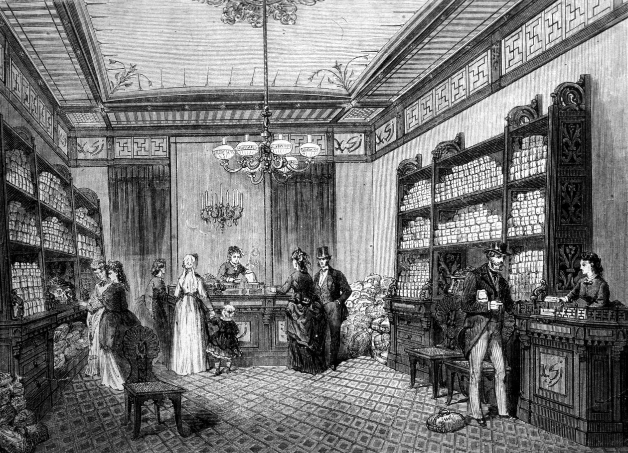 Butikk til Compagnie Moka Zanzibar, kaffebar i Paris. av Unknown artist