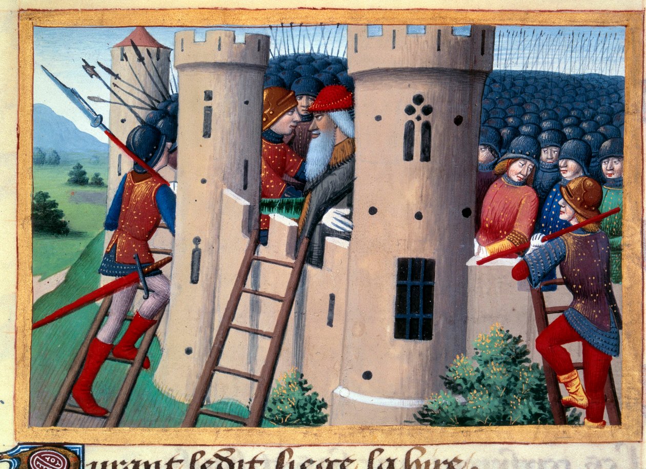 Beleiring av Chateau-Gaillard (Chateau Gaillard) av leie og løslatelse av Barbazan av Unknown artist