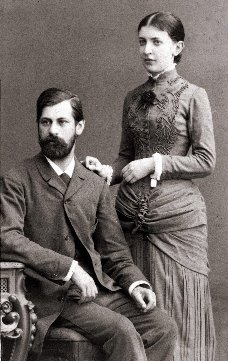 Sigmund Freud og kona Bernays Martha i juni 1885. av Unknown artist