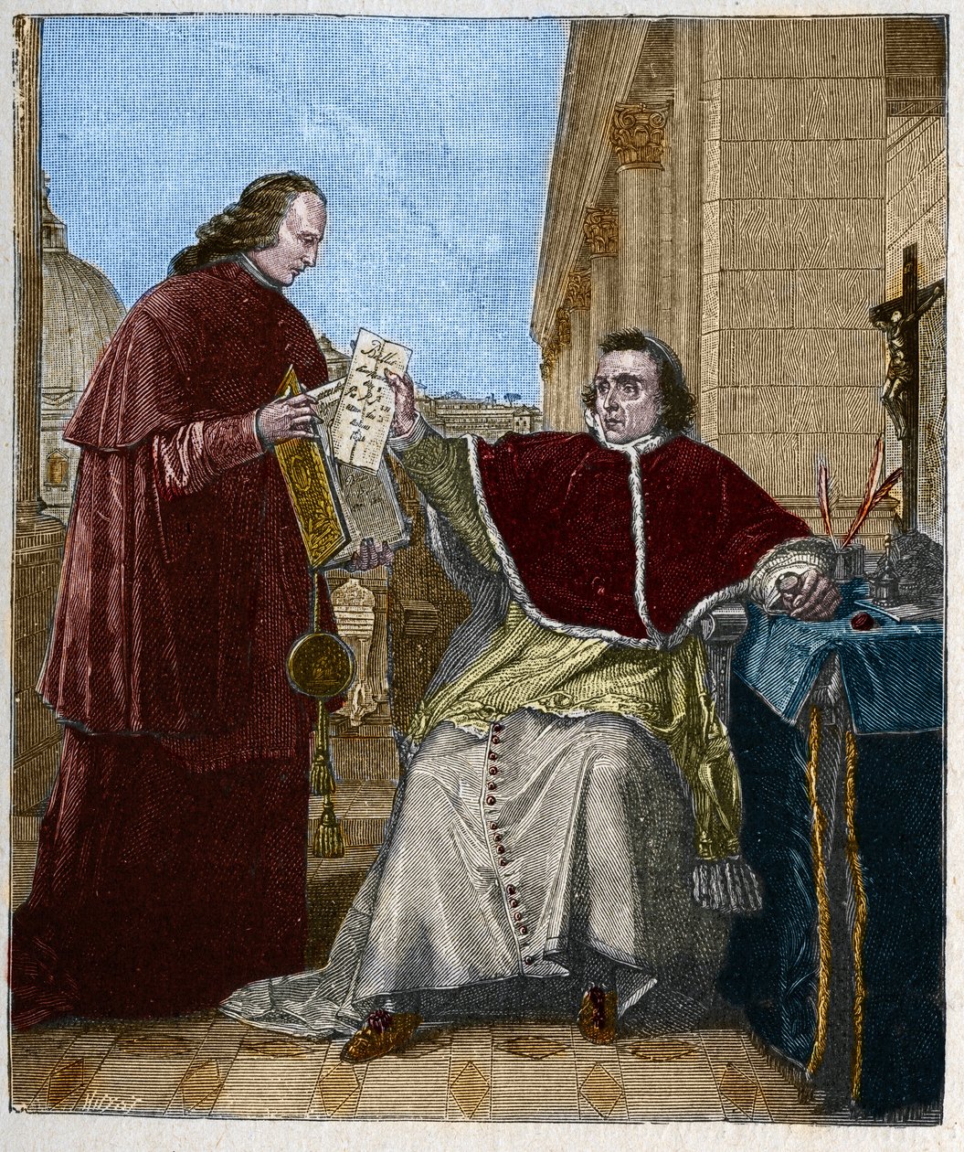 Underskrift av konkordatet mellom Frankrike og Den hellige stol, av pave Pius VII, 15. august av Unknown artist