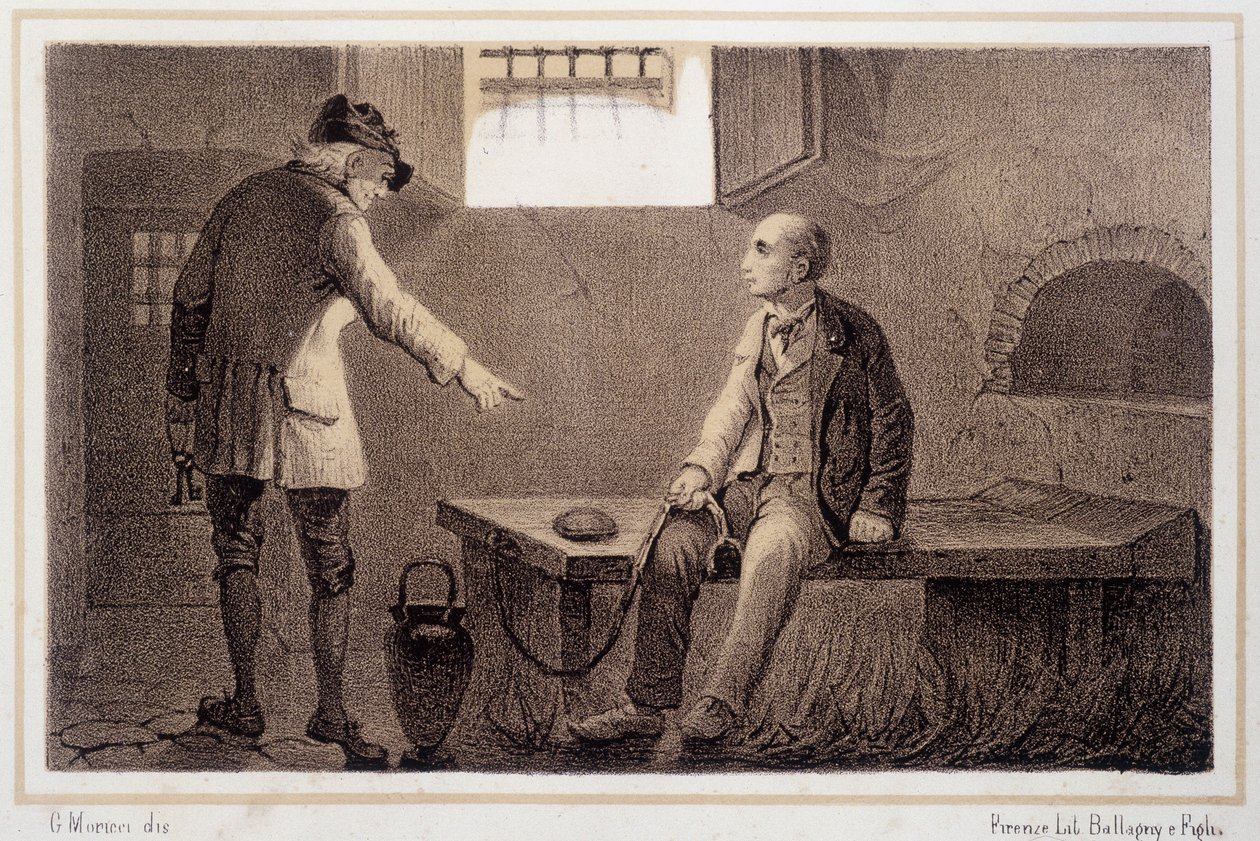 Silvio Pellico (1789 - 1854) transferred to the fortress of Spielberg (Spilberk) - in “” Storia d
