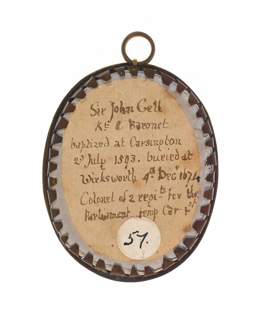 Sir John Gell 1650 circa (miniatyr på metall) av Unknown artist