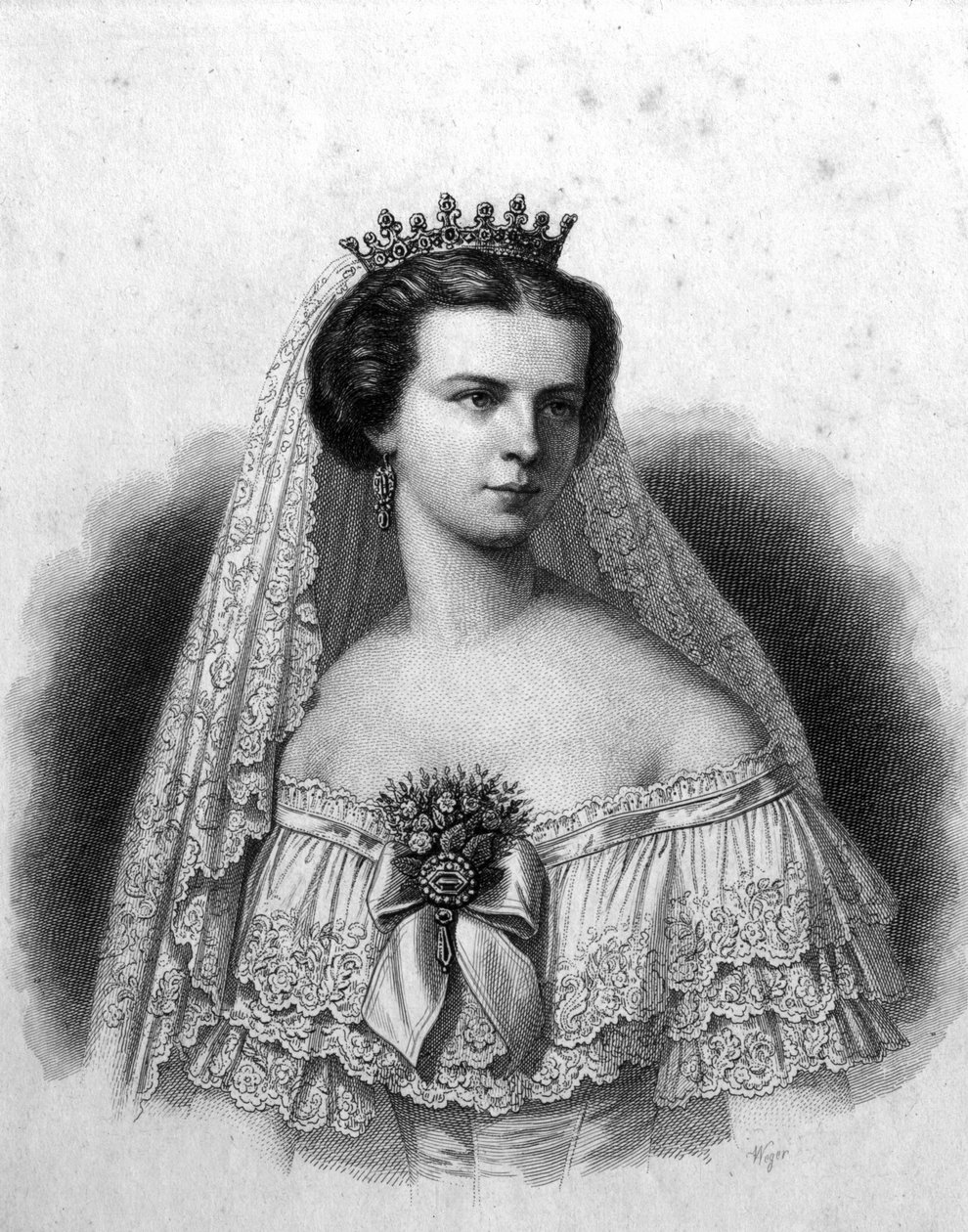 Sissi: Elizabeth of Wittelsbach or Elizabeth of Austria, Impress of Austria and Hungary (1837-1898) av Unknown artist