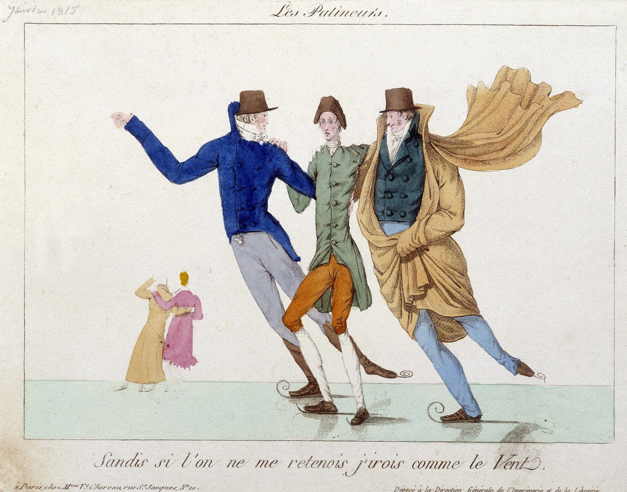 Skatere - Humoristisk tegning av Unknown artist