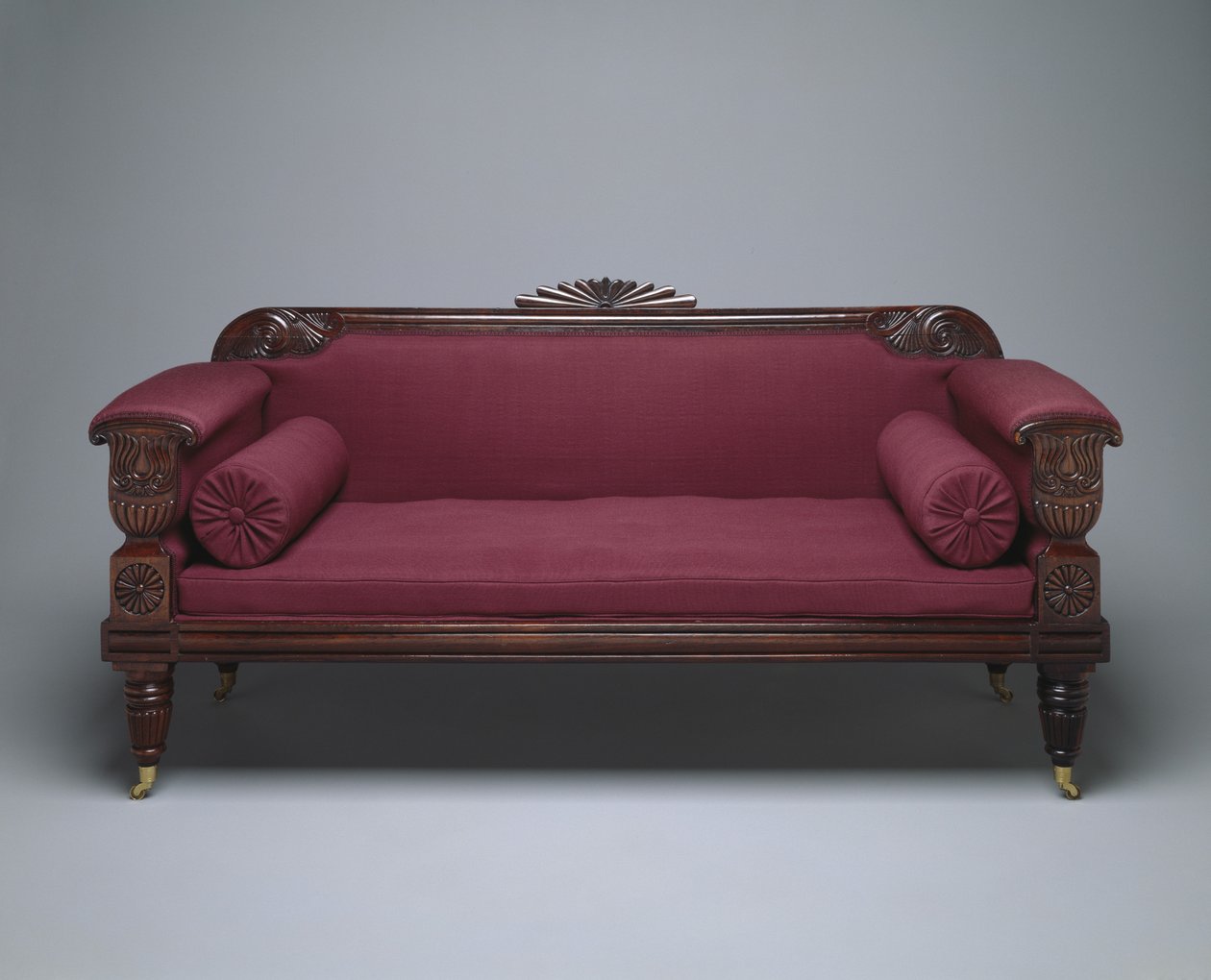 Sofa, ca. 1821-35 (palisander og furu med ulltrekk) av Unknown artist