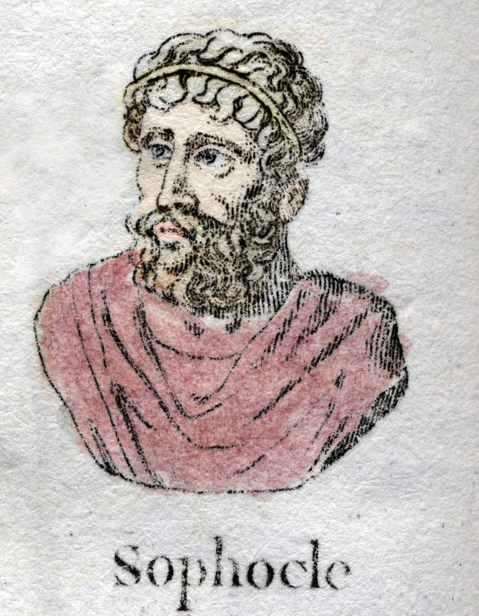 Sofokles (ca. 496-406 f.Kr.), gresk tragisk poet. av Unknown artist