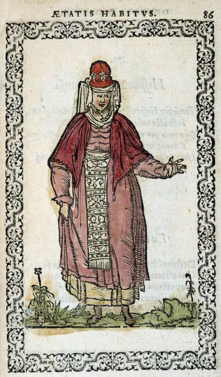 Spansk kvinne - i "" Habits et effigies"" av Jean Sulperius av Unknown artist
