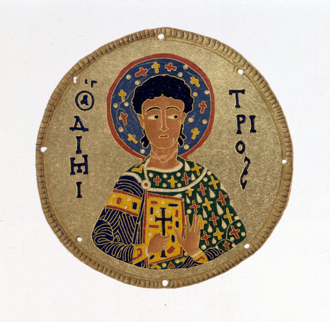 St Demetrius - i "" History and Monuments of Byzantine Emals"" av N. Kondakow. Kromolitografi 1892. av Unknown artist