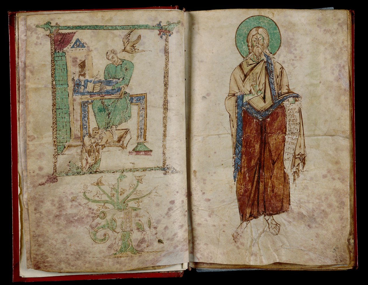 St. Johannes og Den Hellige Ånd som gir inspirasjon til St. Gregor: graduale 6B 59 av Unknown