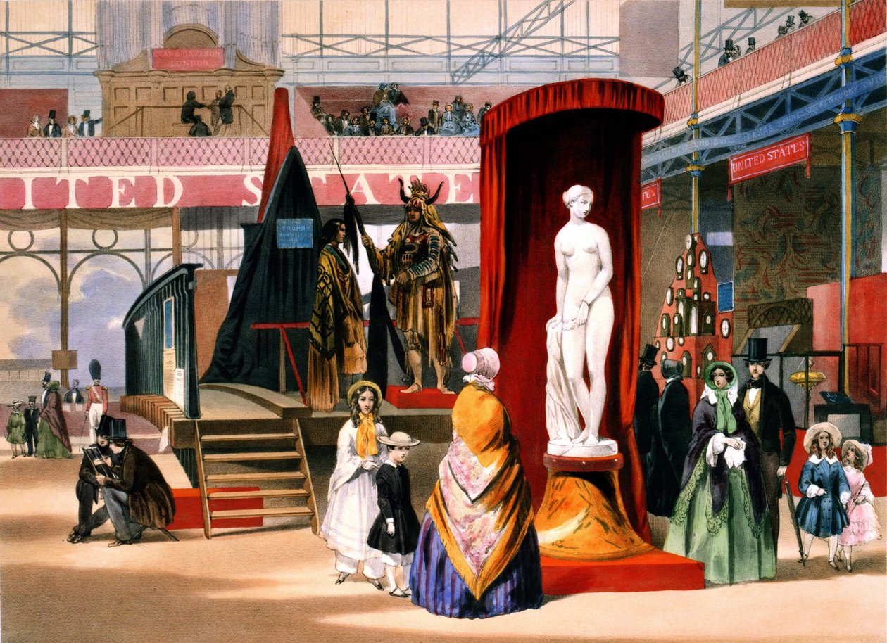 Statue av den greske slaven på verdensutstillingen i London av Unknown artist