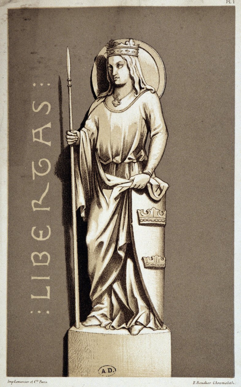 Statue som representerer Liberty of Chartres. av Unknown artist