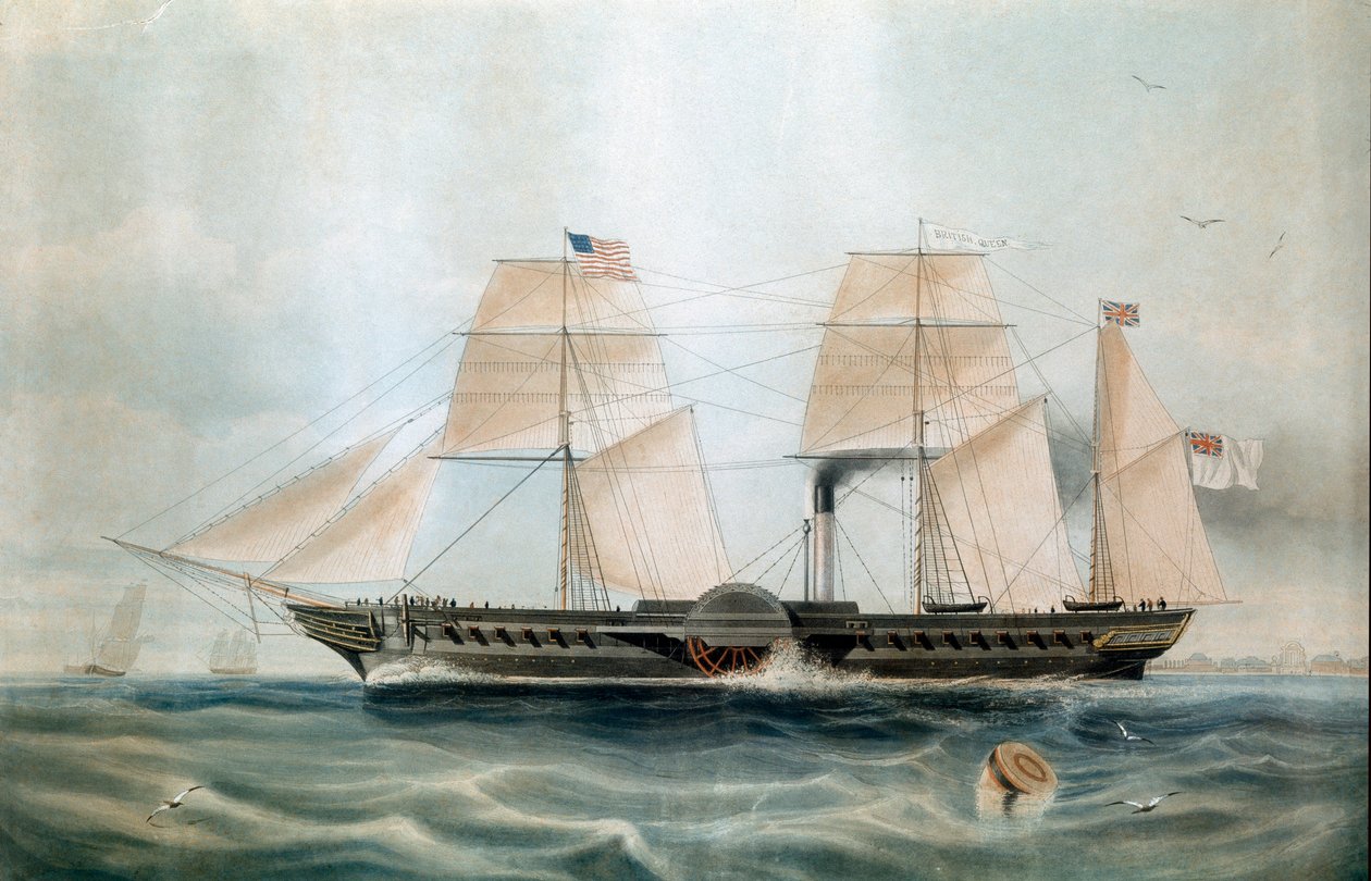 Steamer British Queen i 1840 (trykk fra 1800-tallet) av Unknown artist