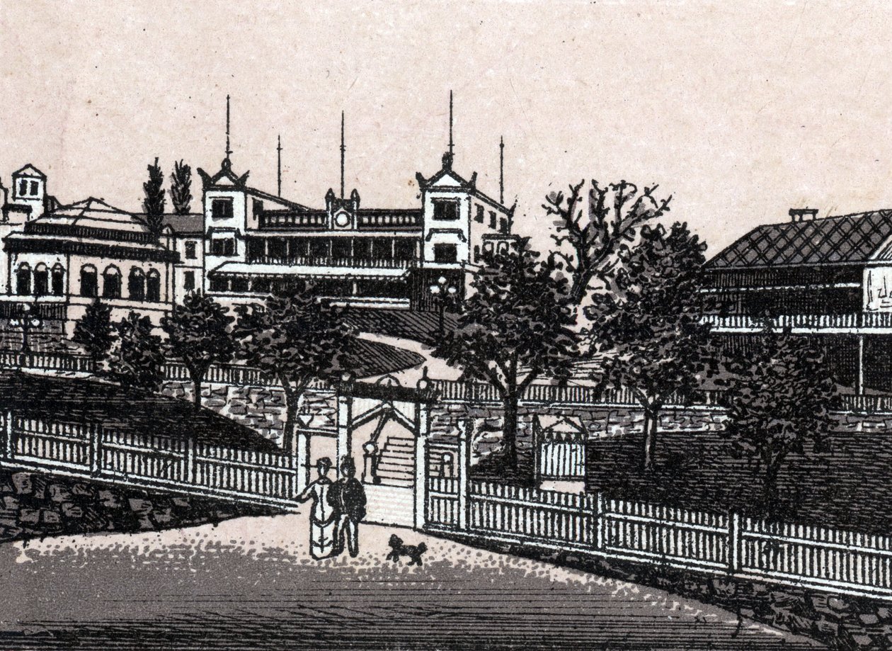 Stockholm, Sverige: utsikt over Haselbacken. i "" Verden illustrerer 168 visninger"" Udatert (slutten av 1800-tallet) av Unknown artist
