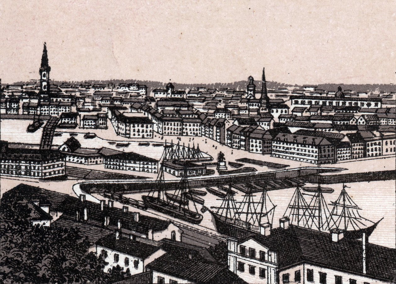 Stockholm, Sweden: view of the city (General View). in “” The world illustrates 168 views”” Undated (end of 19th century) av Unknown artist