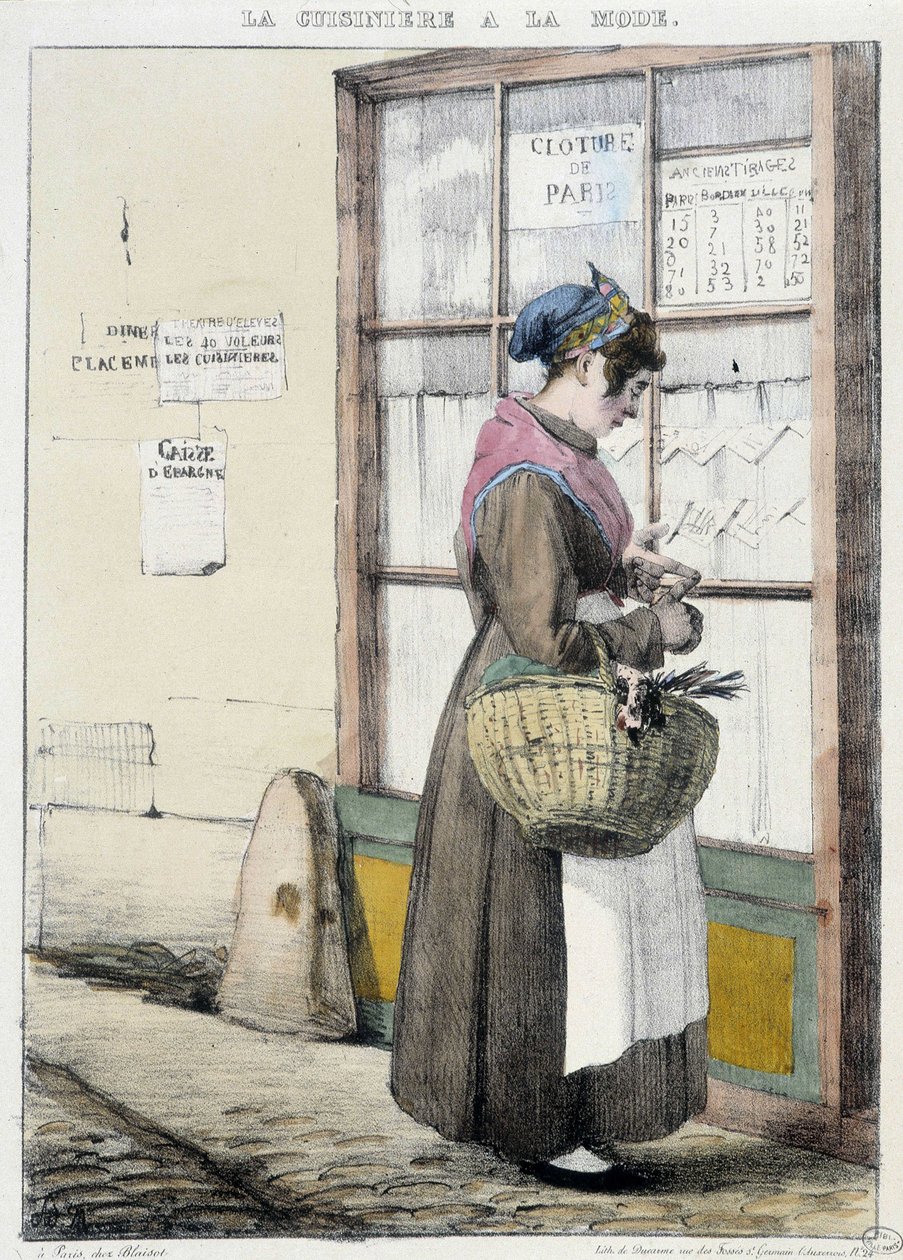 Komfyr med penger til shopping - gravering av Unknown artist
