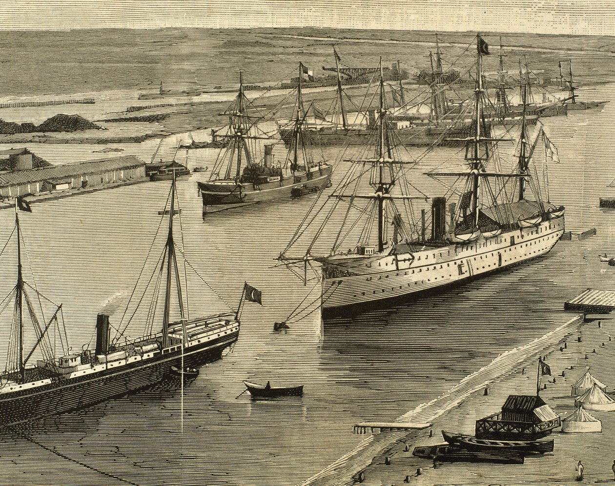 Suez-kanalen, Port-Said, Egypt av Unknown artist