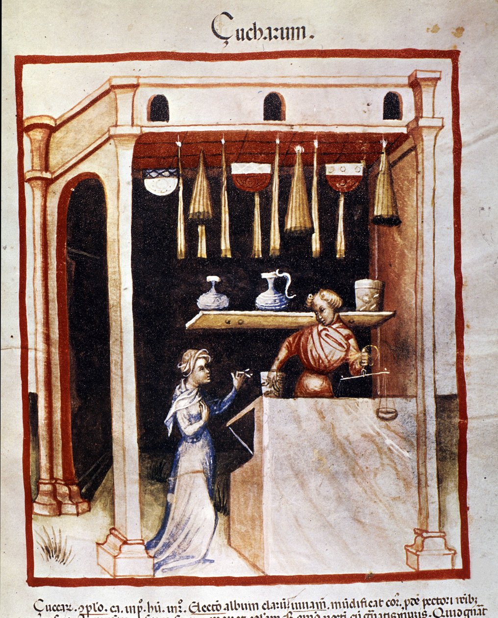 Tilberedning av sukker. Belysning fra melking av medisin og diett "" Tacuinum sanitatis"" av Unknown artist