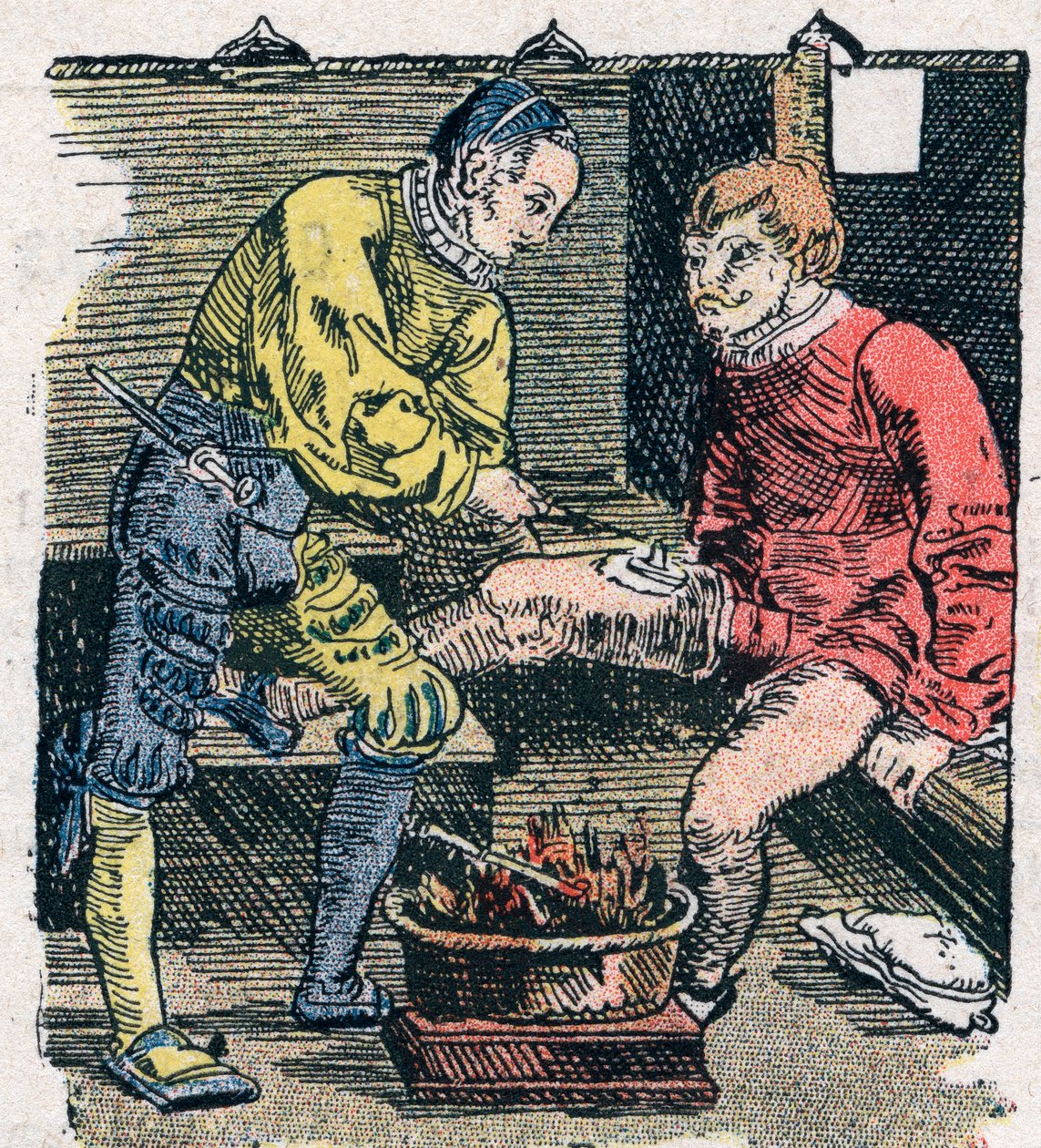 Kirurg som ga et sår i 1528. av Unknown artist