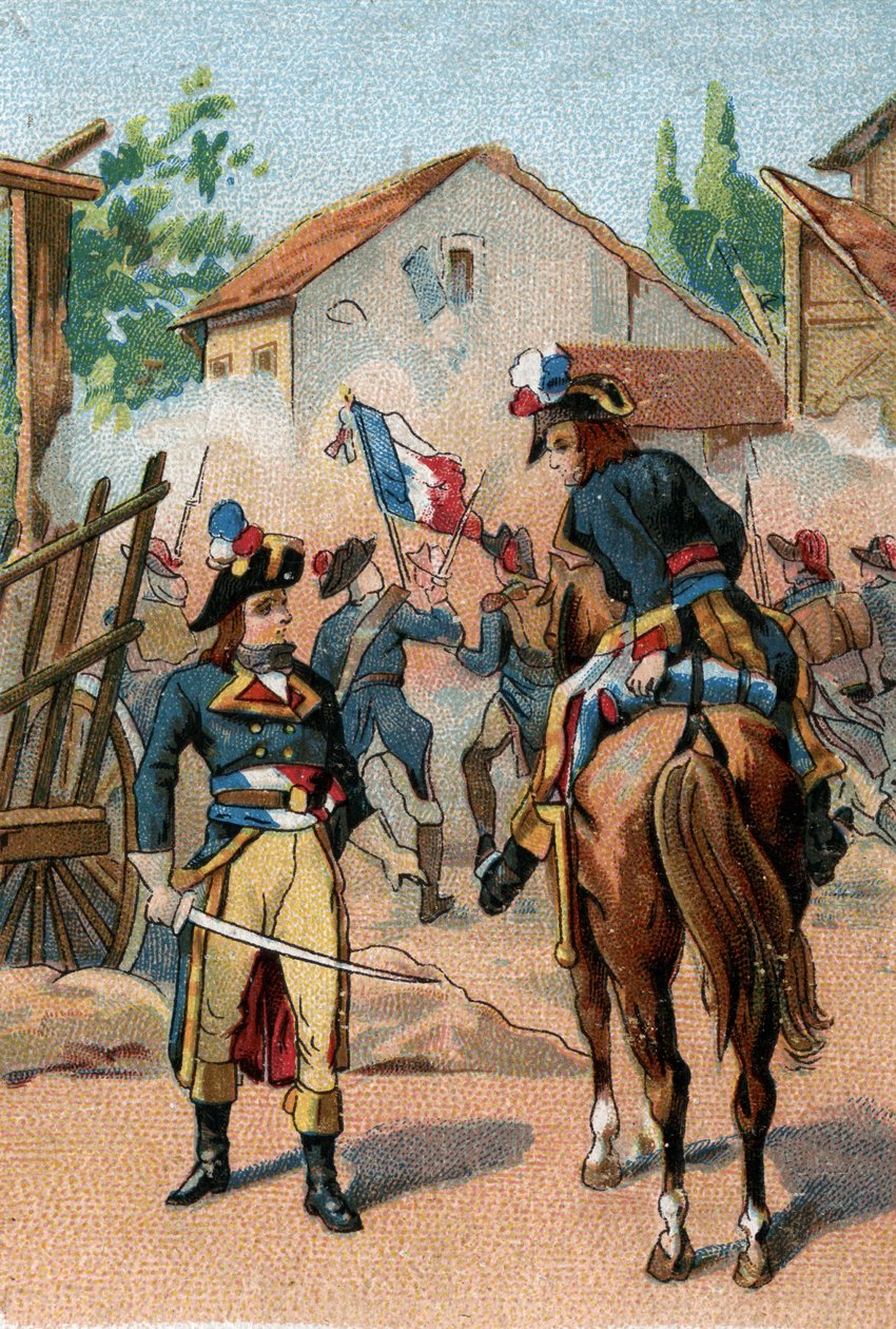 TEATER I TIDENE: Teater under det andre keiserdømmet. Militærstykket på Imperial Circus Theatre (vinter) Boulevard du Temple i Paris. av Unknown Artist