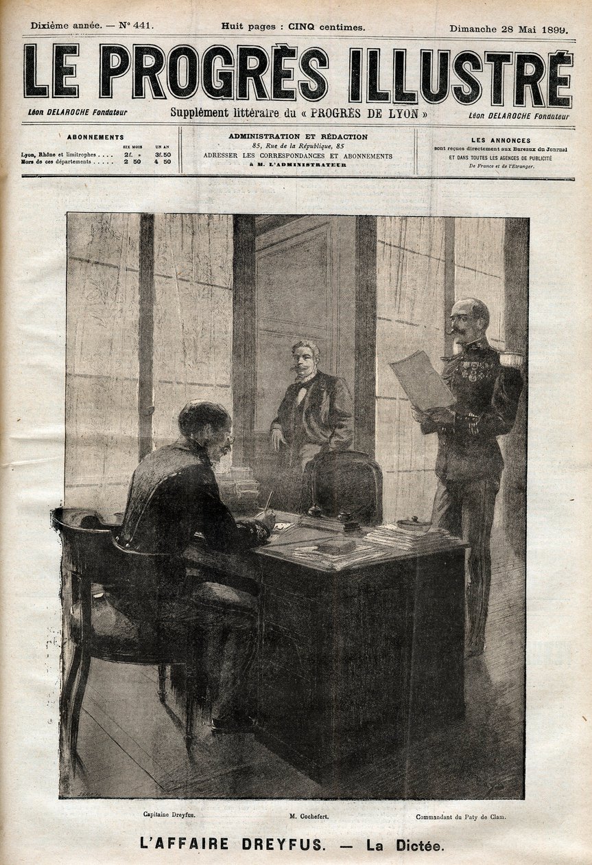 THE DREYFUS CASE - The letter dictated to Alfred Dreyfus on October 15 av Unknown artist