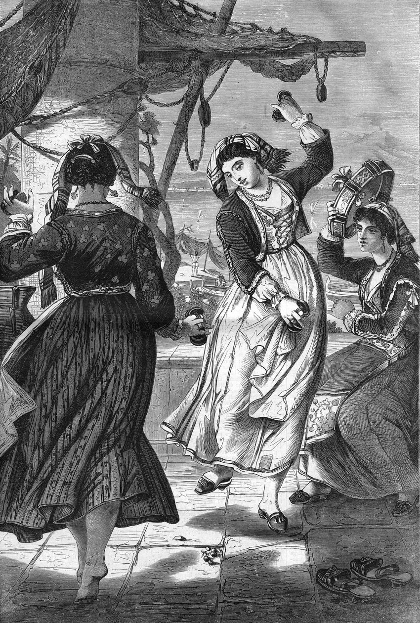 Tarantella (Tarantella) in Ischia. av Unknown artist