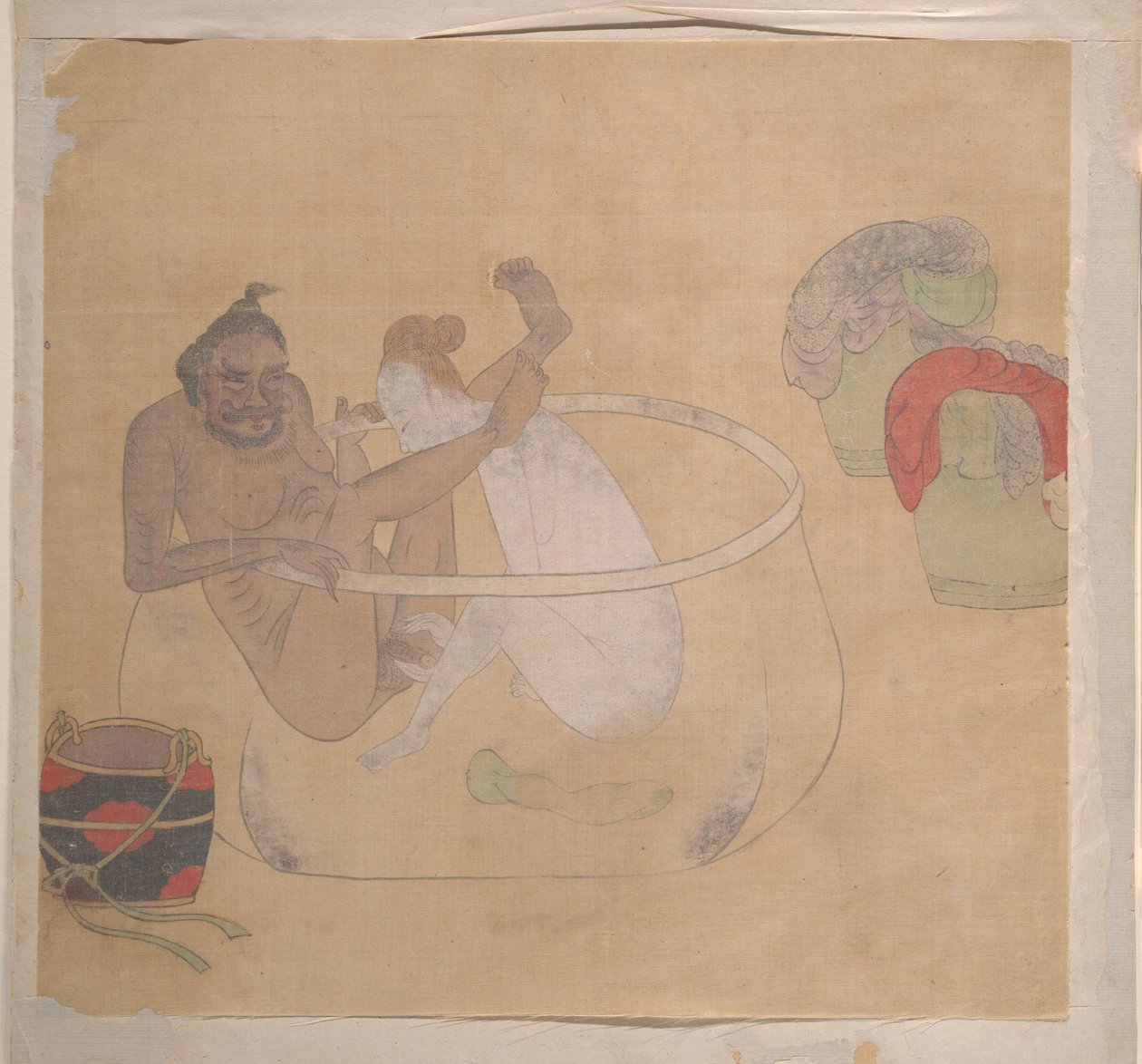 Tartaroffiser med blond dame av Unknown Artist