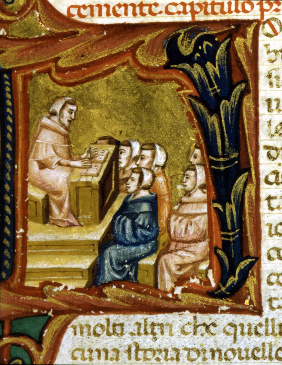 Undervisning. 1300-talls manuskript. av Unknown artist