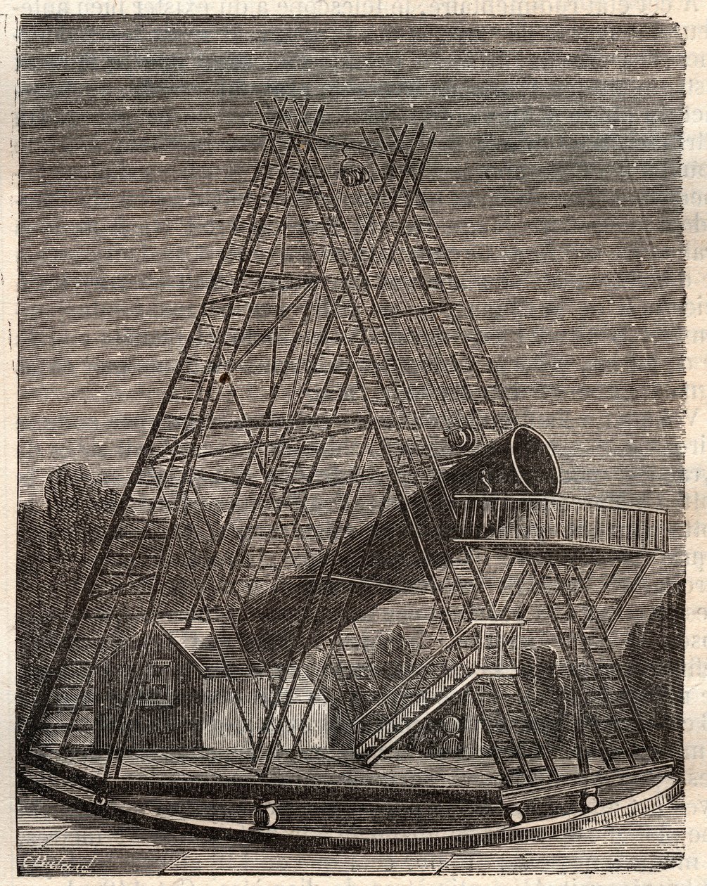 Teleskop av William Herschel (Friedrich Wilhelm Herschel av Unknown artist