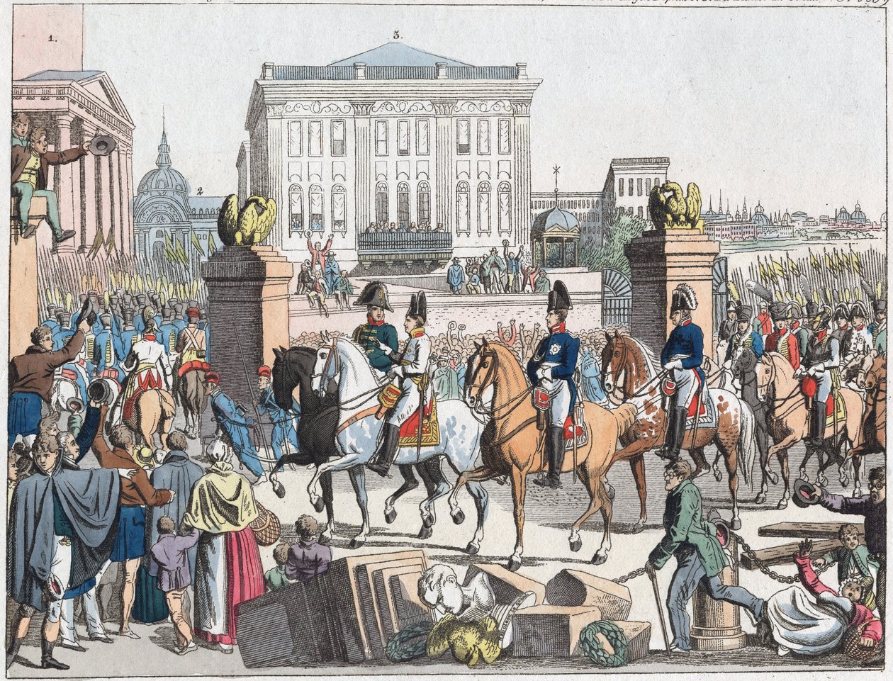 The Allied Forces marching into Paris on March 31 av Unknown artist