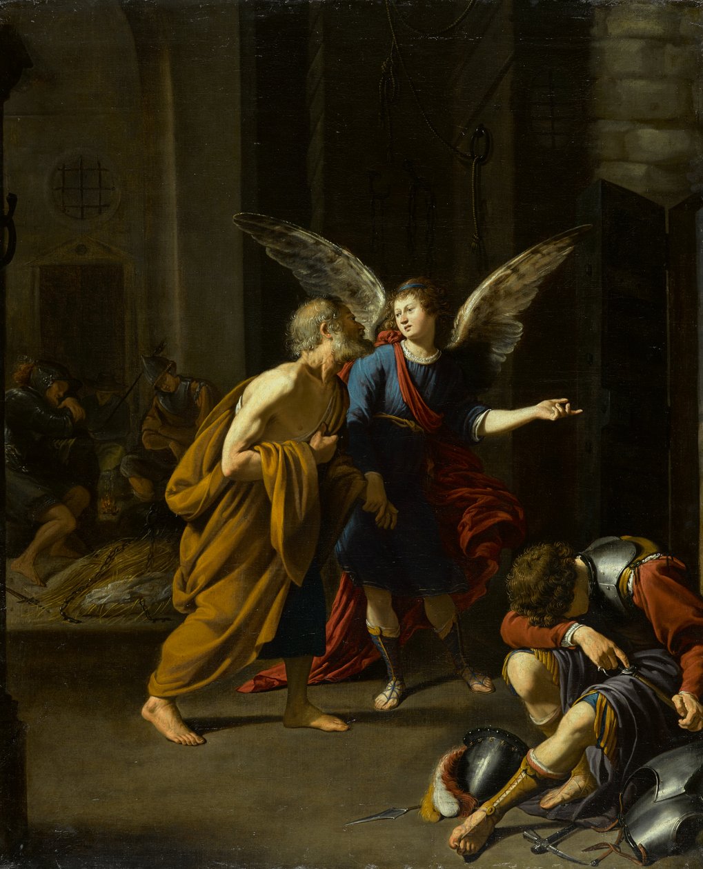 The Angel Liberating St. Peter from Prison, circa 1625-1635 (olje på lerret) av Unknown artist