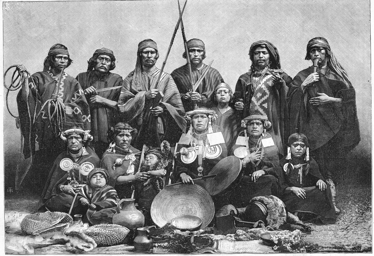 The Araucanians at the Garden of Acclimation in Paris in 1883. av Unknown artist