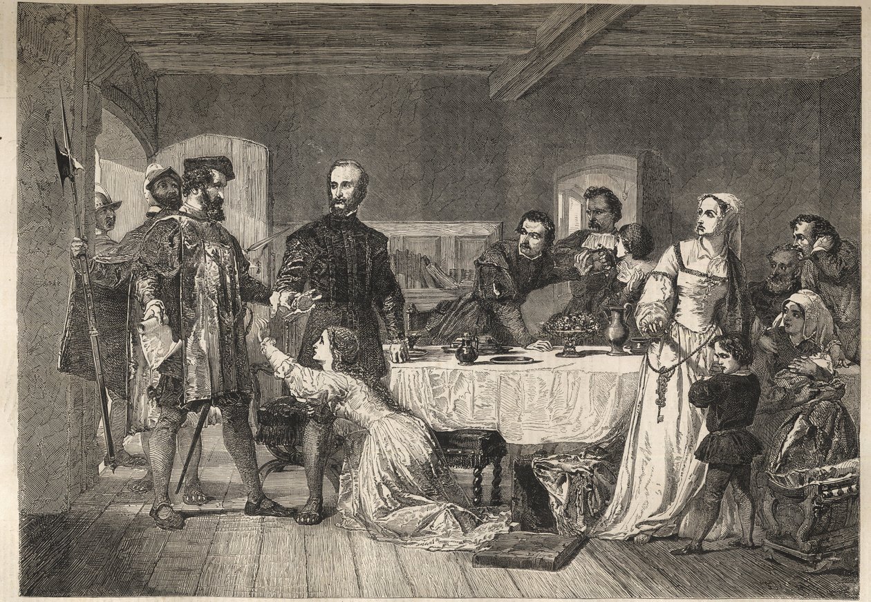 Arrestasjonen av John Brown, av Ashford, en Lollard og en av de første martyrene i den tidlige delen av Henry VIIs regjeringstid - 1517 - av Unknown artist