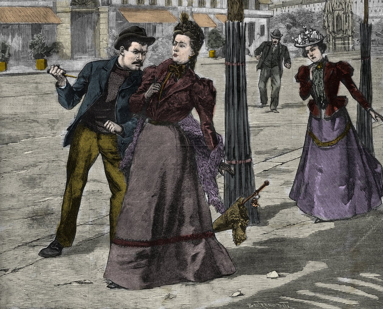 Attentatet på keiserinne Elisabeth av Østerrike (Sissi) av den italienske anarkisten Luigi Lucheni, i Genève av Unknown artist
