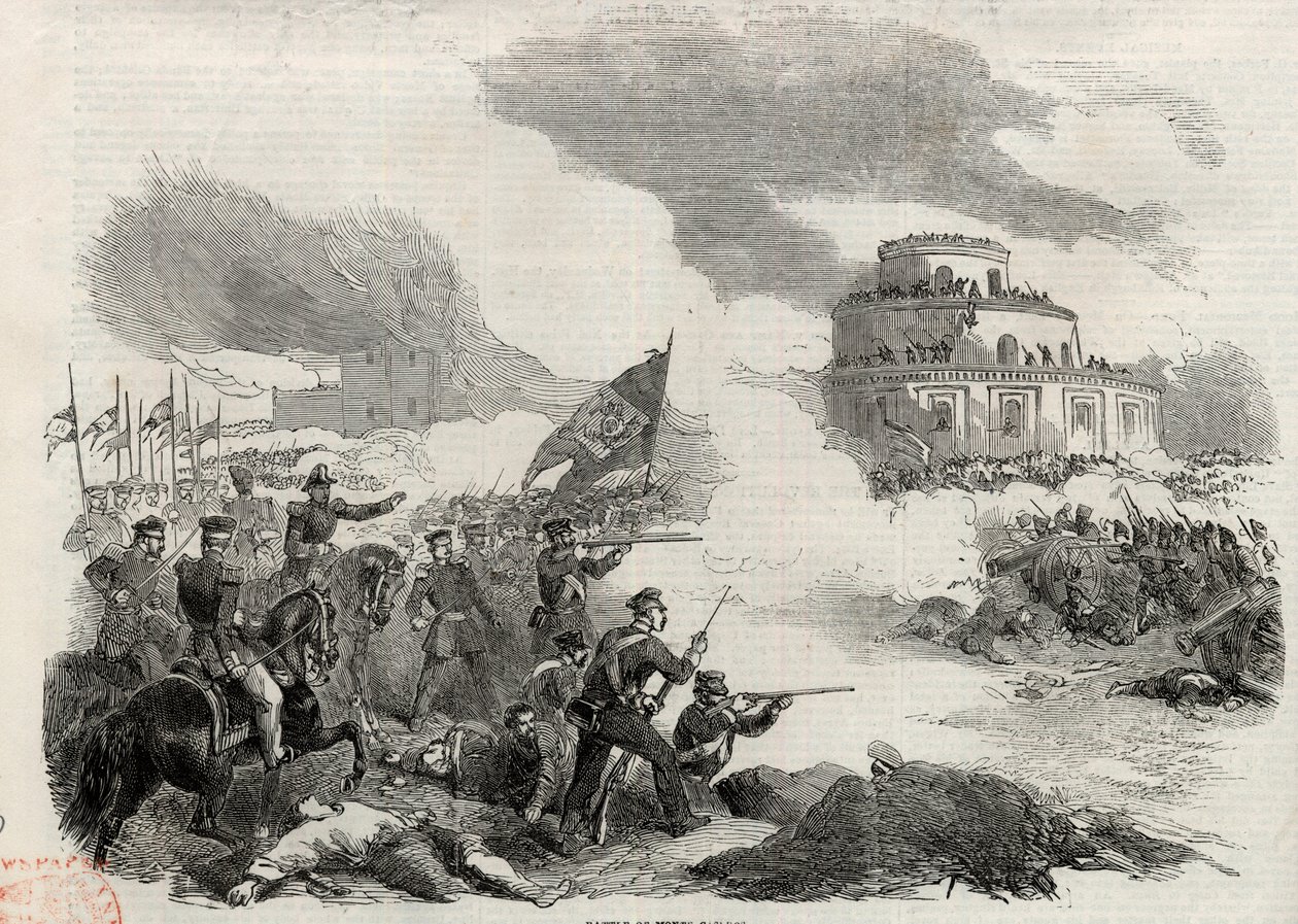 The Battle of Monte Caseros in April 1852 - revolt of Justo Jose de Urquiza (1801-70); against the Argentinian dictator Juan Manuel de Rosas (1793-1877) - The Battle of Caseros, or Battle of Monte Casero on February 3 av Unknown artist