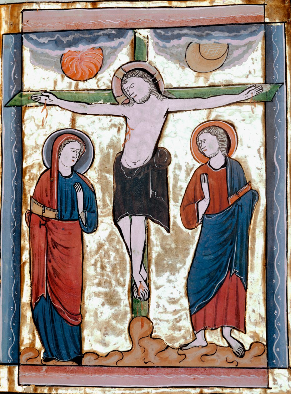 The Crucifixion Miniature hentet fra "The Book of Psalms um um calendar" eller "Psaltier à l