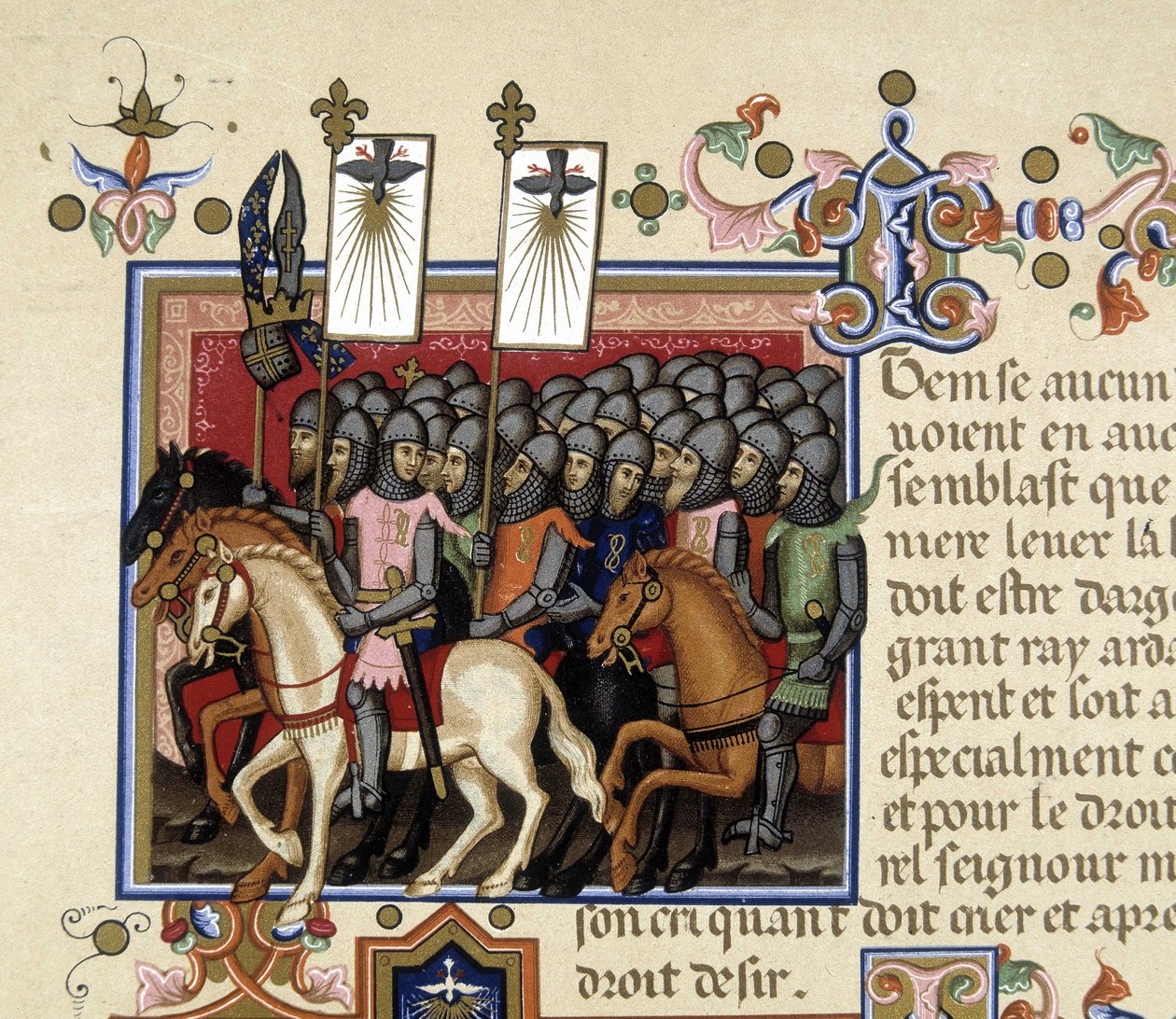 The Crusaders on the Way of War - i "" Statutter of the Order of the Holy Spirit"" (Orden of the Holy Spirit), Napoli av Unknown artist