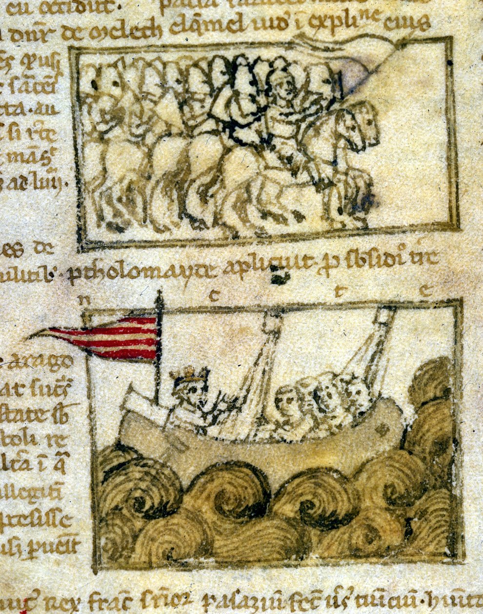 Korsfarerne reiser til Det hellige land. Fra "Pilegrimsreisen til det hellige land". 1100-talls manuskript. Biblioteca Marciana, Venezia. av Unknown artist