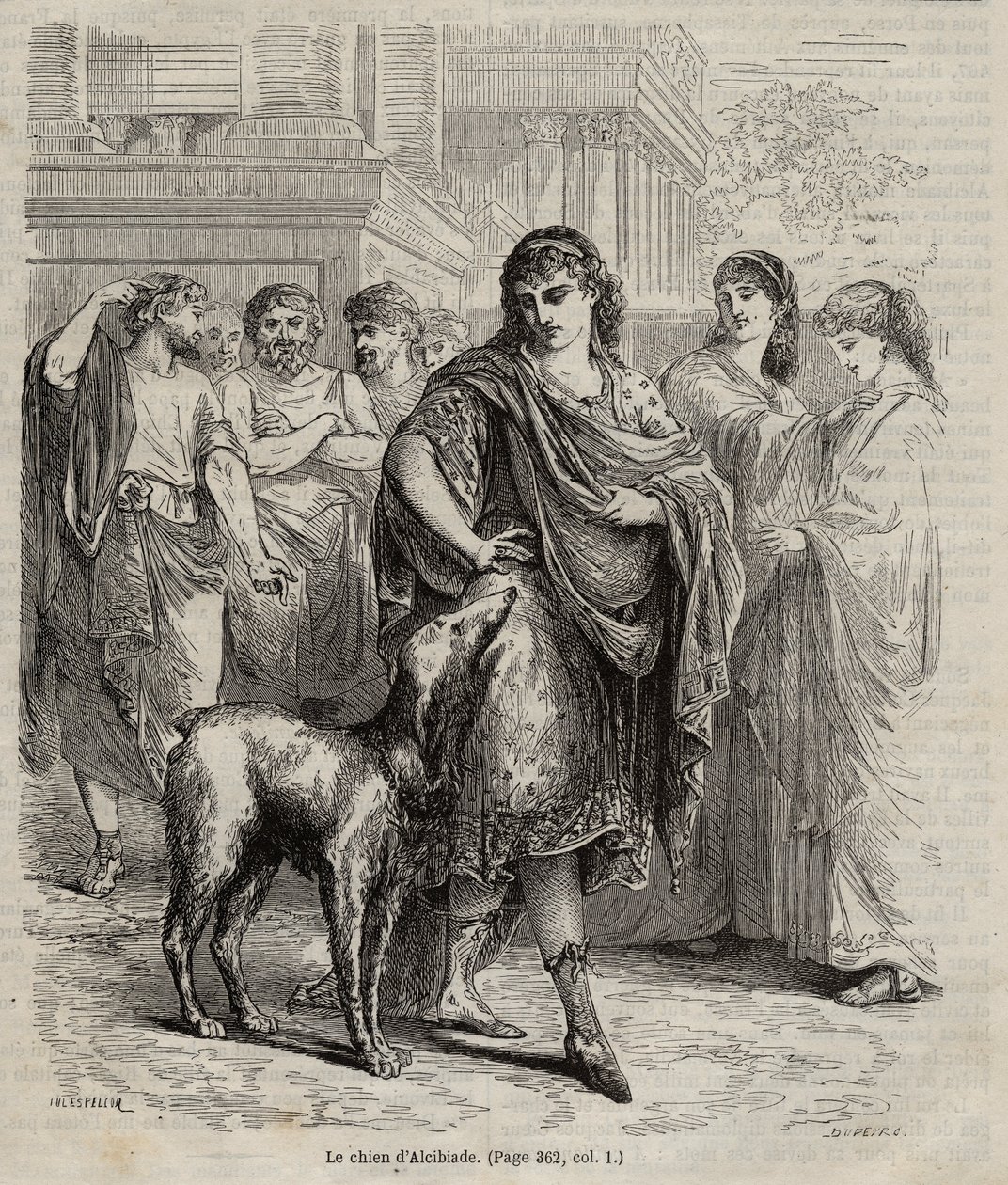 The Dog of Alcibiades - The dog of Alcibiades statesman and orator and general Athenian, 450-404 BC engraving from 1864 av Unknown artist