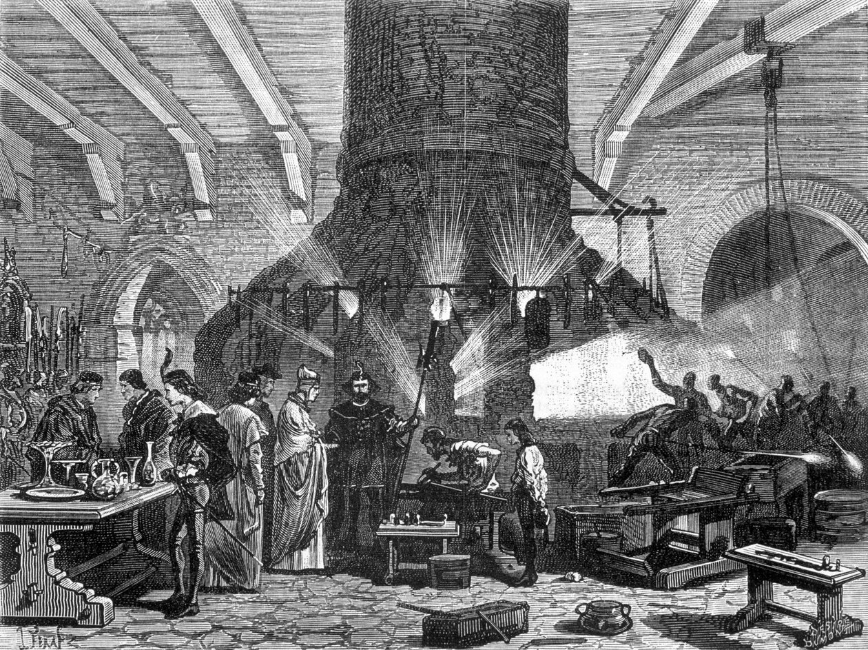 Dogen av Venezia besøker glassverket i Murano - i "" industriens underverk"" av Louis Figuier av Unknown artist