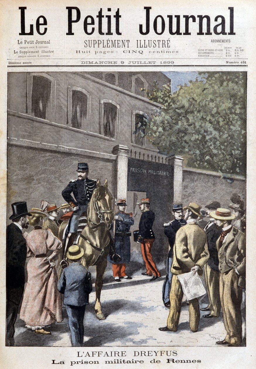 Dreyfus-saken: militærfengselet i Rennes - i "" Le Petite Journal"" av 09.07.1899 av Unknown artist