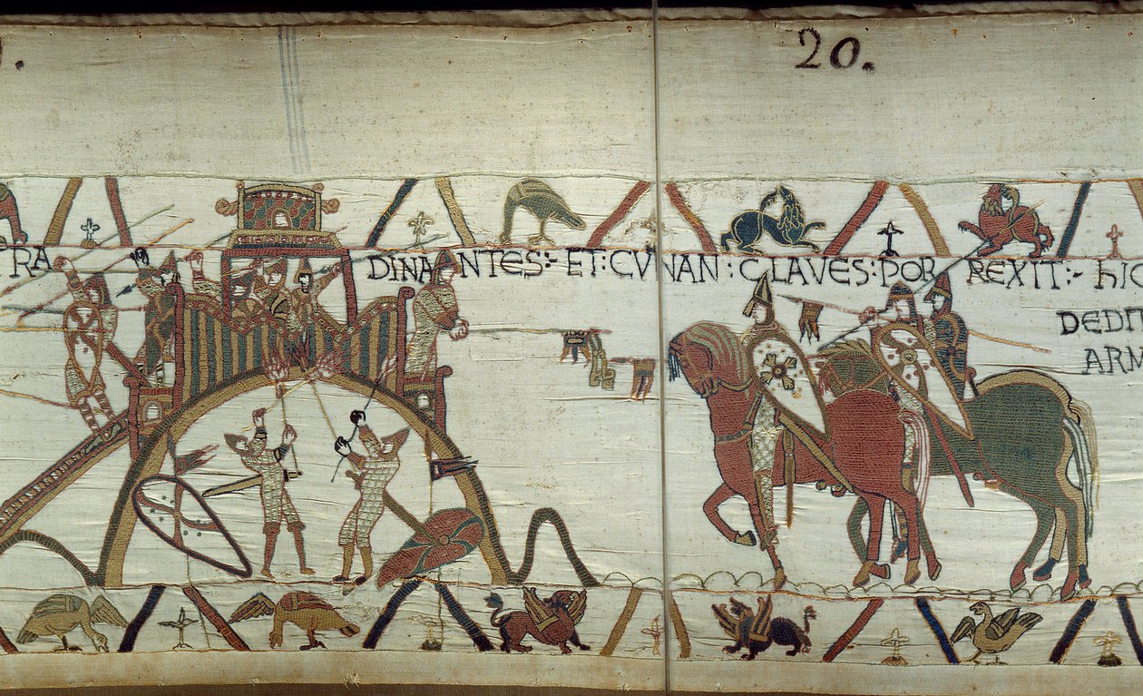 Hertugen av Bretagne overgir til hertugen av Normandie nøklene til byen ved enden av et spyd. av Unknown artist