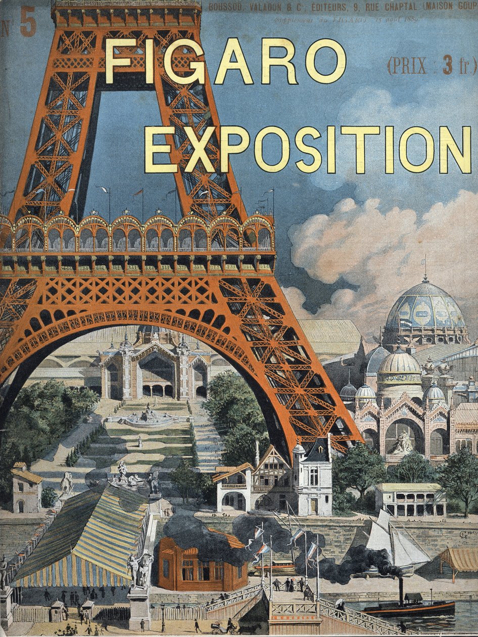 The Eiffel Tower has the 1889 World Exhibition in Paris Cover of the Figaro supplement of August 15 av Unknown artist